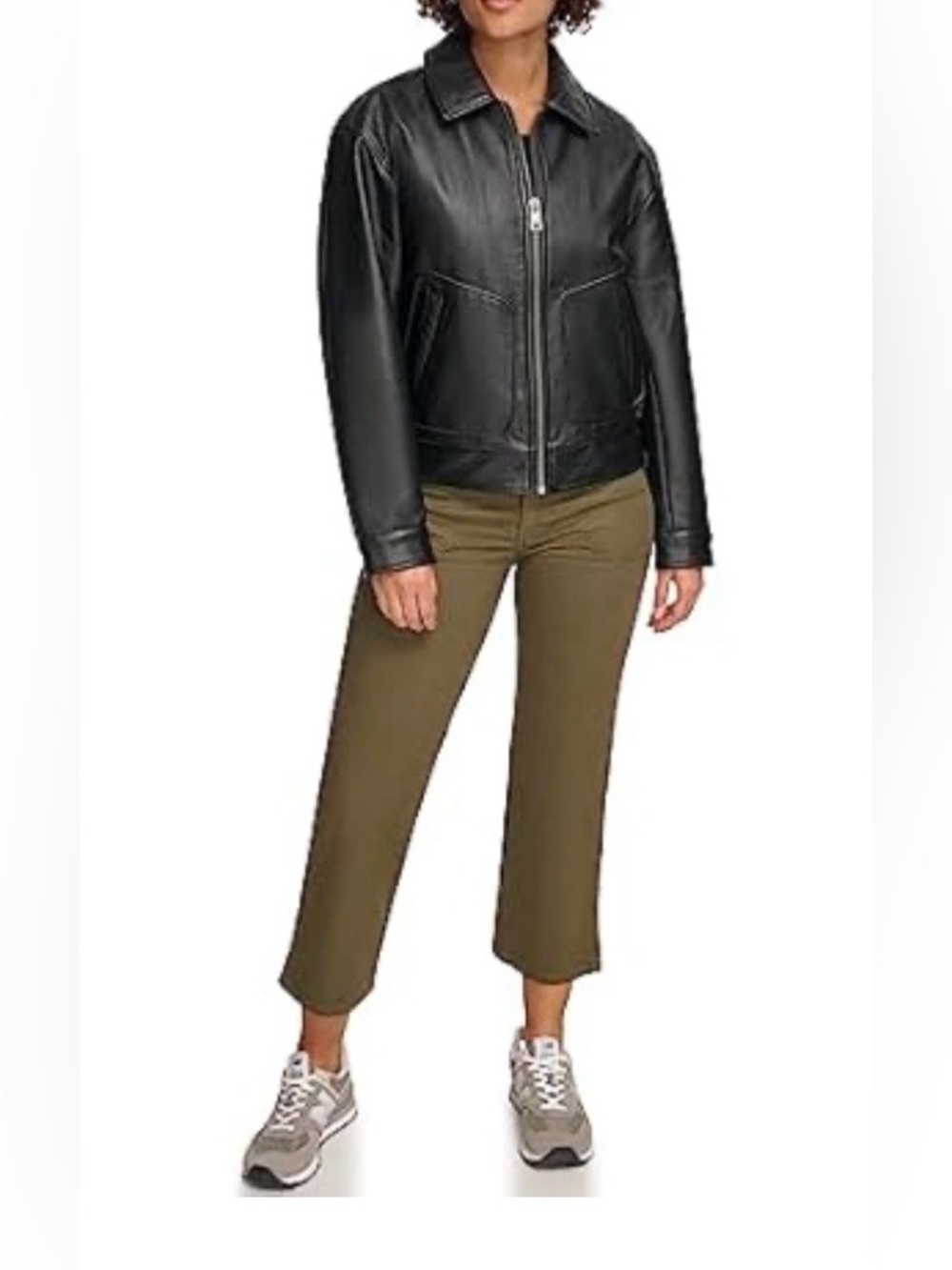 NWT - Levi's Women's Faux Leather Lightweight Dad Bomber Jacket